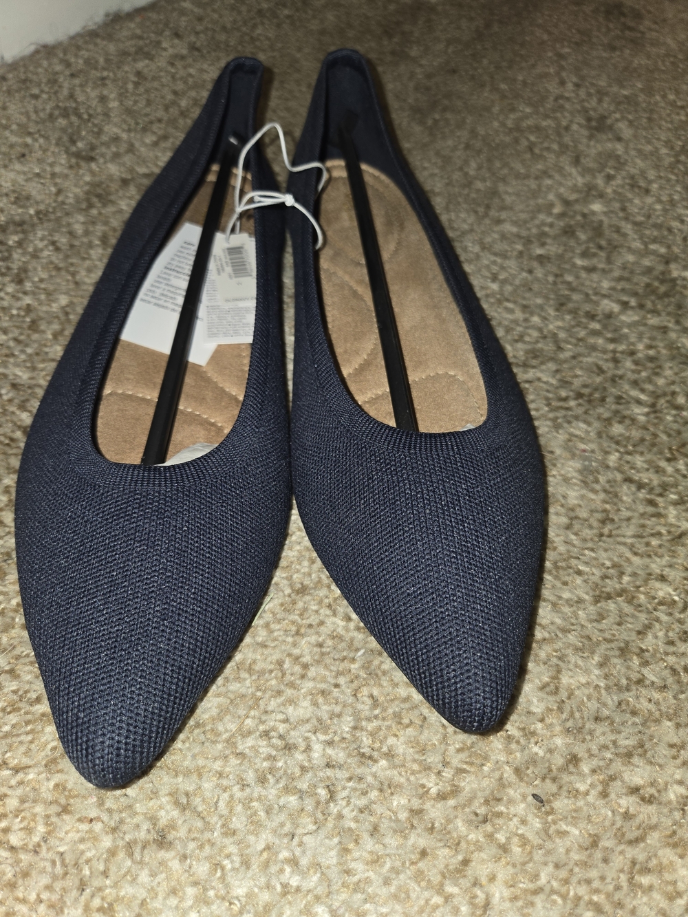 Lane Bryant Pointed Knit Ballet Flats in Navy
